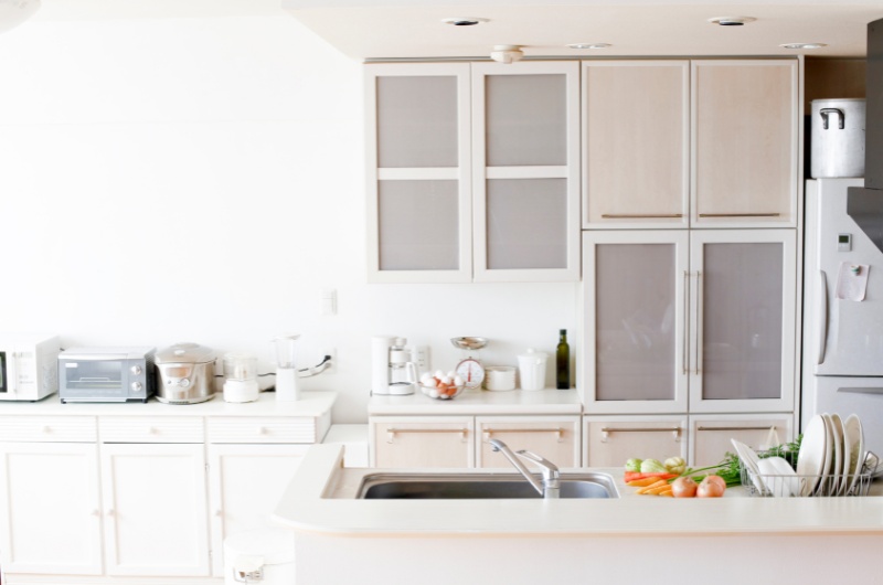 Frosted Privacy Window Film on Kitchen Cabinets